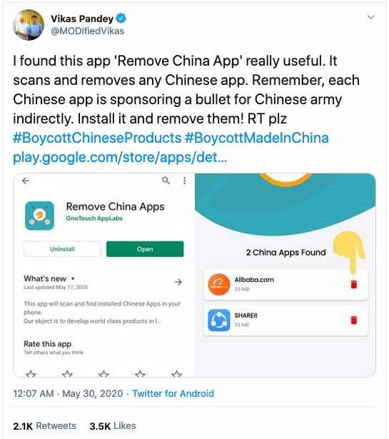 在印度，现在最火的App居然是“删除中国应用”