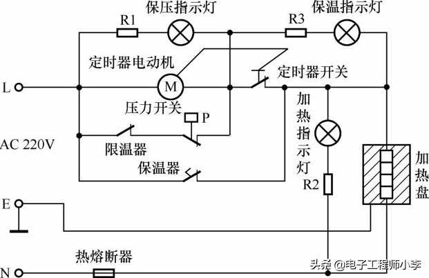 典型电压力锅电路的识图方法