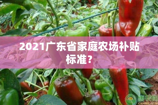 2021广东省家庭农场补贴标准？