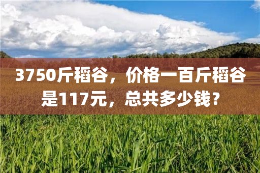 3750斤稻谷，价格一百斤稻谷是117元，总共多少钱？