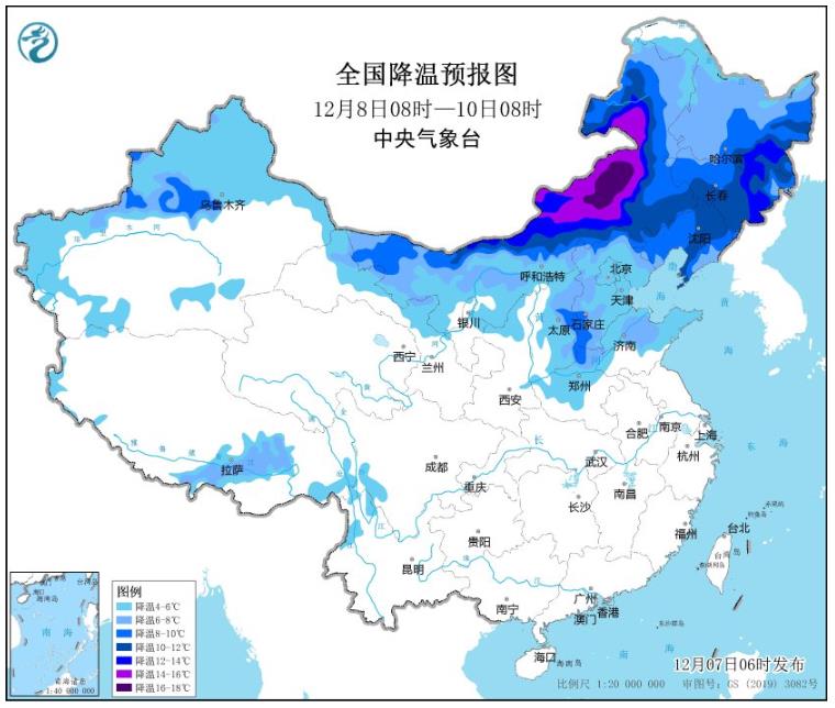 今天大雪将迎新一轮冷空气 内蒙古东北降温将超10℃以上