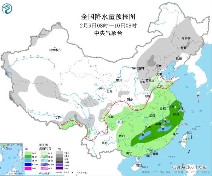 蒙陕甘宁晋豫等有较强降雪 江南部分地区有大到暴雨