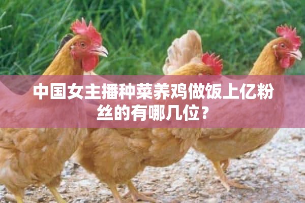 中国女主播种菜养鸡做饭上亿粉丝的有哪几位？
