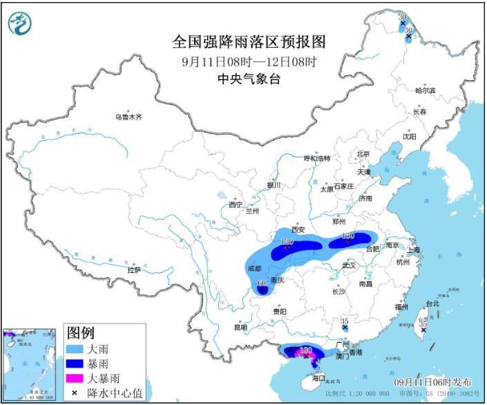 受“海葵”残余影响华南降雨持续 华西地区将迎新一轮降雨