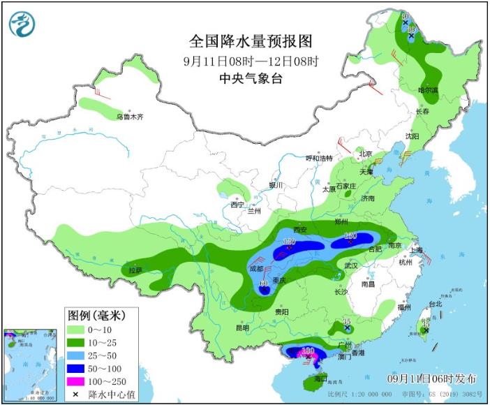 受“海葵”残余影响华南降雨持续 华西地区将迎新一轮降雨