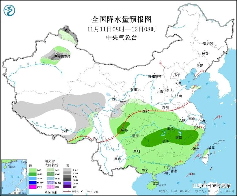 明天11月11日天气预报 青海甘肃等地局地大雪