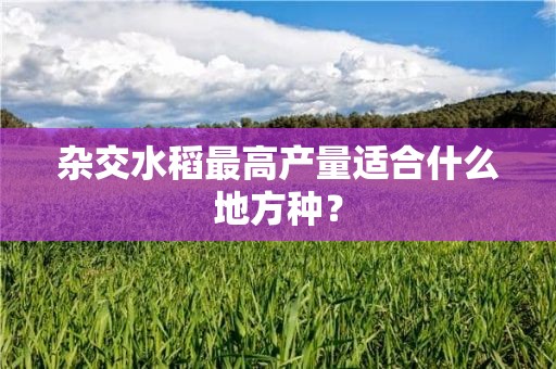 杂交水稻最高产量适合什么地方种？