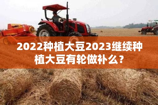 2022种植大豆2023继续种植大豆有轮做补么？