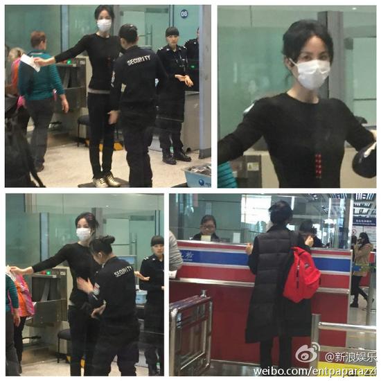 王菲5日赴港机场安检也被拍
